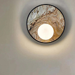 Бра круглое с каменным диском в металлической раме Sandstone Painting варинант исполнения - 4 | Loft Concept в Саратове