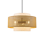 Подвесной светильник с декоративным поясом из плетеного бамбука Biuloggicu варинант исполнения - 1 | Loft Concept в Саратове