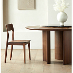 Стол обеденный круглый с двойной столешницей Walnut Wood Table варинант исполнения - 1 | Loft Concept в Саратове