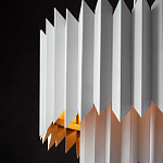 Люстра белая с гофрированным двойным абажуром Corrugated Double Lampshade варинант исполнения - 4 | Loft Concept в Саратове