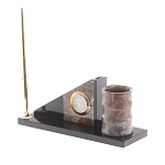 Настольный письменный набор из яшмы с часами Manager Organizer варинант исполнения - 2 | Loft Concept в Саратове