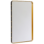 Зеркало прямоугольное в металлической раме с кожаной отделкой Loft in Reflection варинант исполнения - 1 | Loft Concept в Саратове