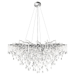 Люстра подвесная с прозрачными стеклянными подвесками в форме капель Диаметр 100 см Droplet Chandelier варинант исполнения - 12 | Loft Concept в Саратове