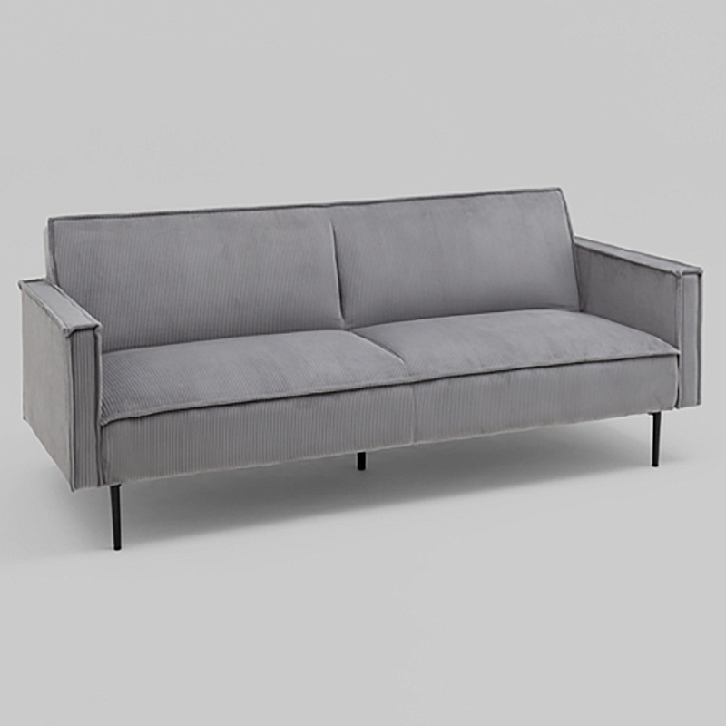 Диван современный вельветовый прямой Worcester Серый Серый Черный в Саратове | Loft Concept 