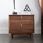 Прикроватный деревянный столик с ящиками Moon Walnut Furniture варинант исполнения - 2 | Loft Concept в Саратове