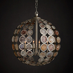 Люстра в форме шара с декором из круглых декоративных элементов Bright Shell Discs варинант исполнения - 3 | Loft Concept в Саратове
