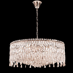 Люстра круглая с хрустальными подвесками на серебряном каркасе Roul Crystal Light варинант исполнения - 7 | Loft Concept в Саратове