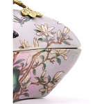 Шкатулка фиолетового цвета с рисунком бабочек и крышкой с фигуркой птицы на ветке Eden Garden варинант исполнения - 5 | Loft Concept в Саратове