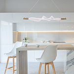 Люстра горизонтальная с волнистым белым плафоном Golden Swirl варинант исполнения - 11 | Loft Concept в Саратове