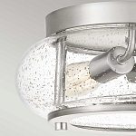 Потолочный светильник цвета никель с плафоном из прозрачного фактурного стекла Quoizel варинант исполнения - 2 | Loft Concept в Саратове