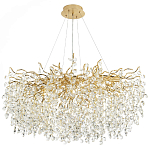 Люстра с хрустальными подвесками на металлических ветках Fairytree Light Gold Chandelier 18 варинант исполнения - 3 | Loft Concept в Саратове