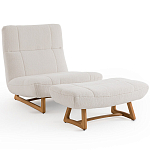 Кресло с обивкой букле Lino White  Boucle Armchair варинант исполнения - 6 | Loft Concept в Саратове