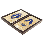 Нарды настольные из натурального камня лазурит и долерит Backgammon from Stone варинант исполнения - 14 | Loft Concept в Саратове