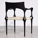 Стул дизайнерский с плетеным сидением Kronos Dining Chair Black варинант исполнения - 5 | Loft Concept в Саратове