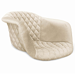 Барный стул со спинкой и подлокотниками на 4-х деревянных ножках Кремовый Велюр Ava Charm варинант исполнения - 2 | Loft Concept в Саратове