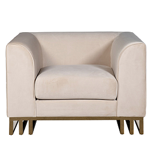 Кресло велюровое бежевое Cubic Silhouette