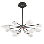 Люстра черного цвета с 12-ю прозрачными плафонами овальной формы Iona chandelier варинант исполнения - 2 | Loft Concept в Саратове