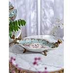 Блюдо овальное из голубого фарфора с ручками в виде бабочек и цветочным рисунком Blue Garden варинант исполнения - 6 | Loft Concept в Саратове