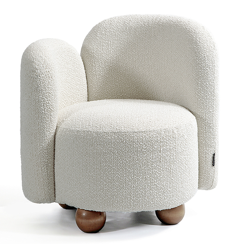 Кресло White Wooden Balls Белый Коричневый в Саратове | Loft Concept 