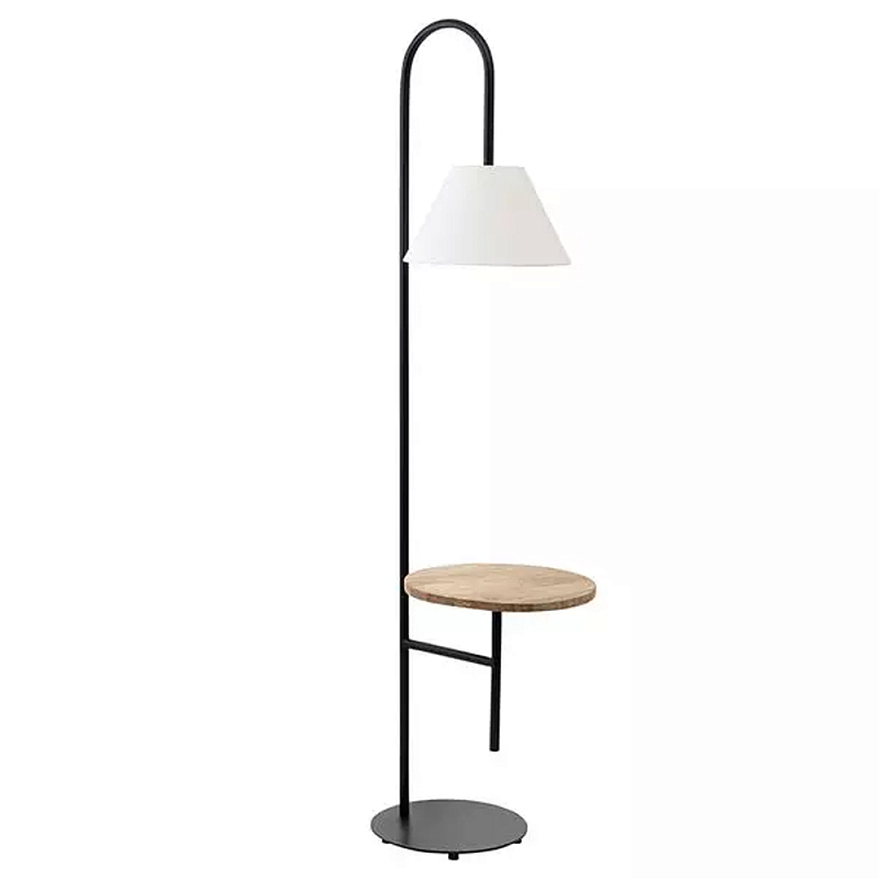 Торшер с полкой для хранения Floor Lamp with Storage Shelf Белый Черный в Саратове | Loft Concept 