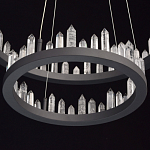 Люстра с двумя кольцами черного цвета с хрустальными элементами QUARTZ CRYSTAL варинант исполнения - 10 | Loft Concept в Саратове