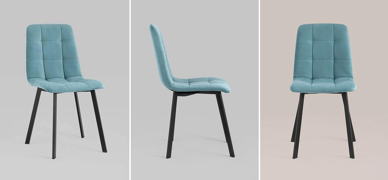 Стул NANCY S Chair Голубой велюр Стул NANCY S Chair Голубой велюр - Loft-Concept в Саратове