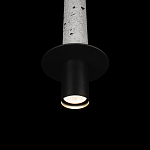 Подвесной светильник с узким цилиндрическим плафоном и черным металлическим декором Concrete Pipe варинант исполнения - 13 | Loft Concept в Саратове