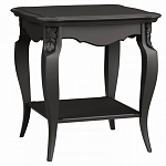 Стол журнальный черный из массива бука с полкой в стиле прованс Black Provence варинант исполнения - 2 | Loft Concept в Саратове