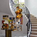 Люстра креативная из дисков цвета латунь Constellation Light and Style варинант исполнения - 5 | Loft Concept в Саратове