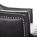 Кресло из натуральной кожи на 4-х деревянных ножках из массива бука Daniel Leather Armchair black варинант исполнения - 4 | Loft Concept в Саратове