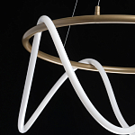 Люстра подвесная круглая золотого цвета с белыми изогнутыми световыми линиями Luke Lampco Tracer Lamp варинант исполнения - 8 | Loft Concept в Саратове