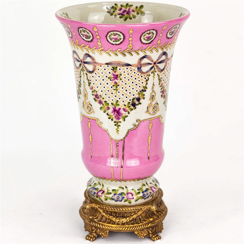 Фарфоровая ваза Pink Porcelain Vase Розовый (Rose) Бронза Фарфоровая ваза Pink Porcelain Vase Розовый (Rose) Бронза в Саратове | Loft Concept