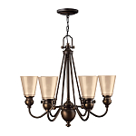 Люстра бронзового цвета с конусными плафонами из бежевого стекла Hinkley варинант исполнения - 2 | Loft Concept в Саратове