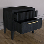 Прикроватная Тумбочка Primo с двумя ящиками Черный дуб варинант исполнения - 6 | Loft Concept в Саратове