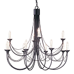 Люстра черного цвета ручной работы с канделябрами и переплетенной проволочной драпировкой Elstead Lighting варинант исполнения - 1 | Loft Concept в Саратове