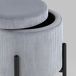 Серо-голубой пуф на черных ножках SANJAY варинант исполнения - 3 | Loft Concept в Саратове