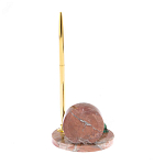 Часы настольные с шариковой металлической ручкой из натурального камня Stone Clock варинант исполнения - 9 | Loft Concept в Саратове