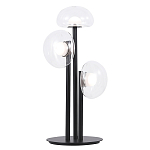 Настольная лампа с тремя прозрачными куполообразными плафонами и черным металлическим основанием Flos Wireline Lighting варинант исполнения - 1 | Loft Concept в Саратове