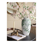 Ваза высокая с зелеными цветочными и птичьими мотивами Vase Inspired by Nature варинант исполнения - 4 | Loft Concept в Саратове