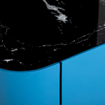 Тумба прикроватная чёрно-голубая с  ящиком Blue Cabinet варинант исполнения - 3 | Loft Concept в Саратове