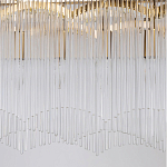 Люстра прямоугольная на цепях с прозрачными трубками и волнистым краем Nembus варинант исполнения - 5 | Loft Concept в Саратове