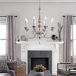 Люстра серебряного цвета с состаренным эффектом и декоративным подвесным шаром Kichler варинант исполнения - 3 | Loft Concept в Саратове