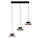 Люстра подвесная с тремя матовыми черными плафонами Obsidian Touch варинант исполнения - 2 | Loft Concept в Саратове