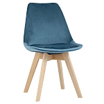 Стул с мягким велюровым сиденьем Arvika Blue варинант исполнения - 1 | Loft Concept в Саратове