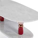 Дизайнерский журнальный стол на 2-х фигурных ножках с подстольем Lycad варинант исполнения - 2 | Loft Concept в Саратове