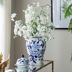Ваза с крышкой и синим цветочным узором Blue & White Ornament  варинант исполнения - 7 | Loft Concept в Саратове