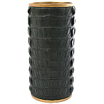 Ваза с декором из эко-кожи Leather Vase Green варинант исполнения - 1 | Loft Concept в Саратове