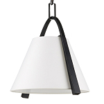 Подвесной светильник в форме конуса с белым тканевым абажуром и чёрным каркасом Stylish Solution варинант исполнения - 3 | Loft Concept в Саратове