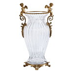 Ваза прозрачная с бронзовыми ручками в виде ангелов Eden Garden варинант исполнения - 1 | Loft Concept в Саратове