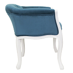 Кресло низкое в стиле прованс Louis French Armchair white and blue velour варинант исполнения - 1 | Loft Concept в Саратове